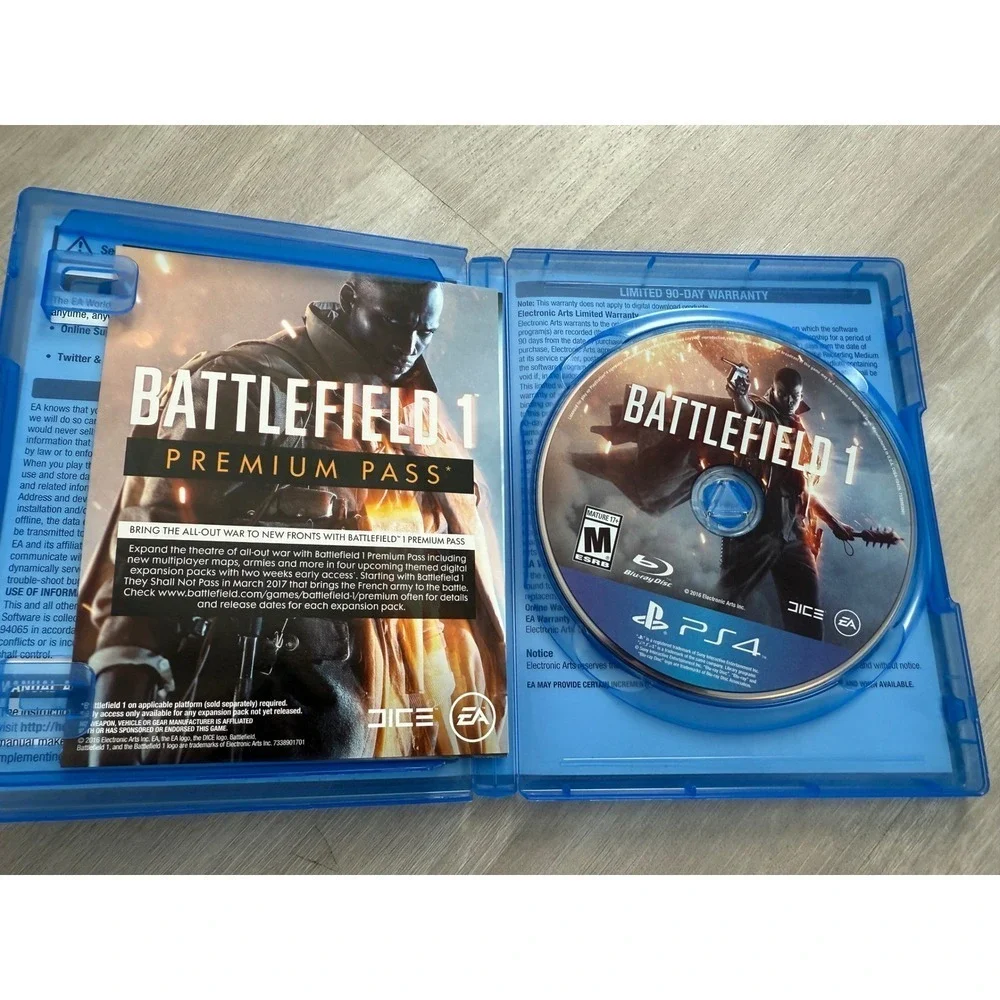 Battlefield 1 Premium Pass PS4 PlayStation 4 Game Disc and Code